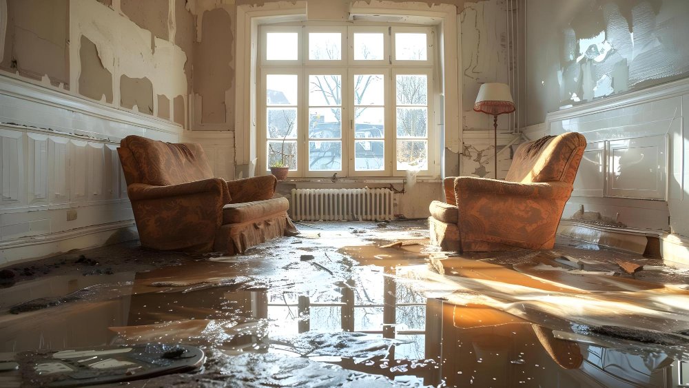 DryProTek water damage extraction team responding to a flooded property