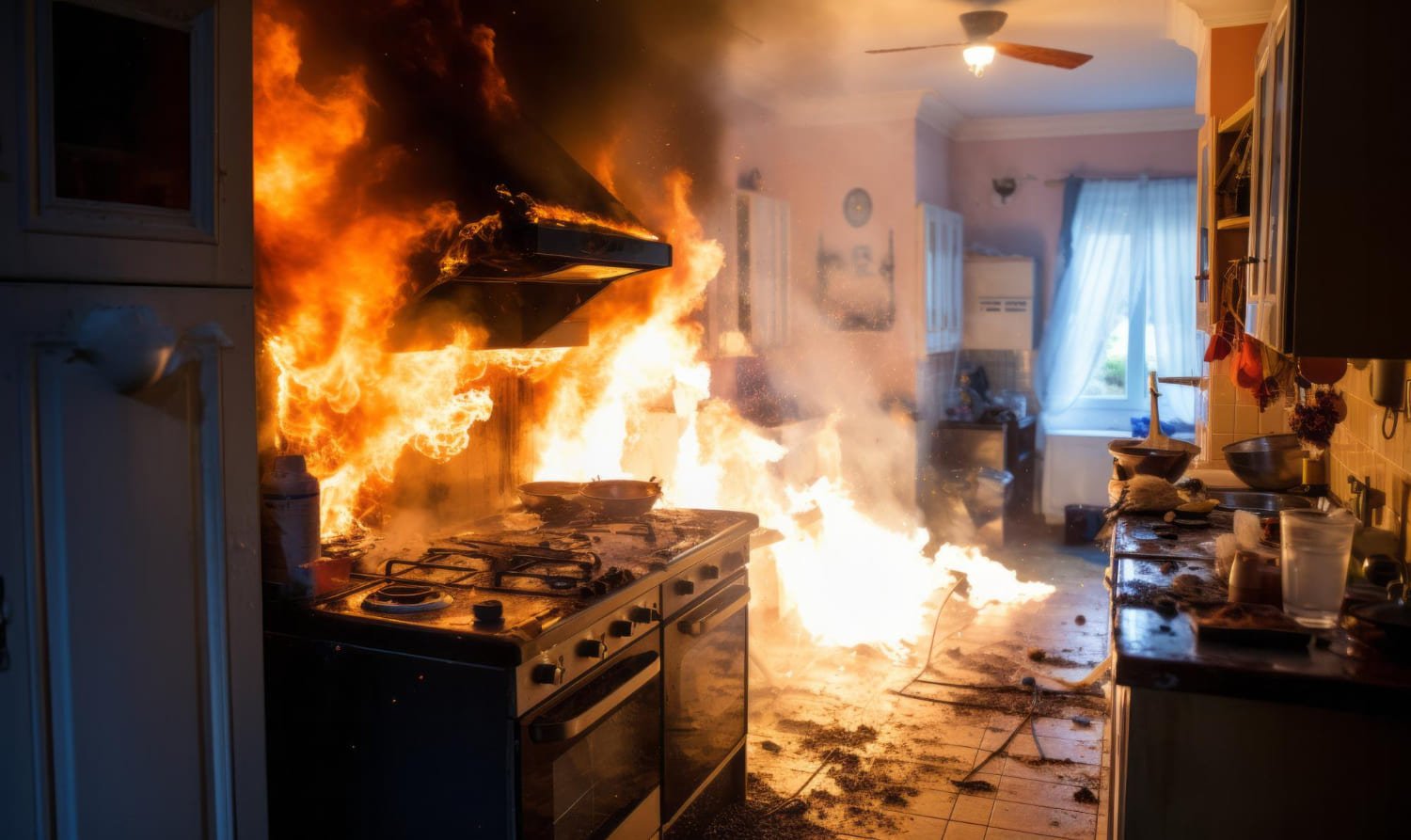 DryProTek fire and smoke restoration team cleaning soot damage