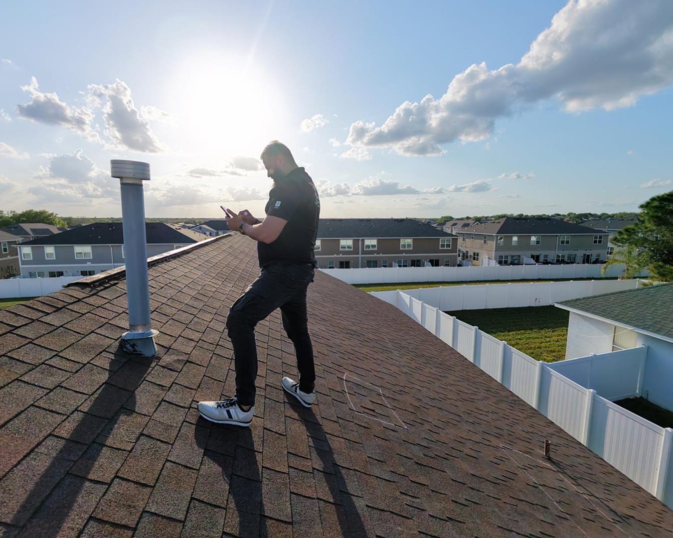 DryProTek roofing inspector on residential roof