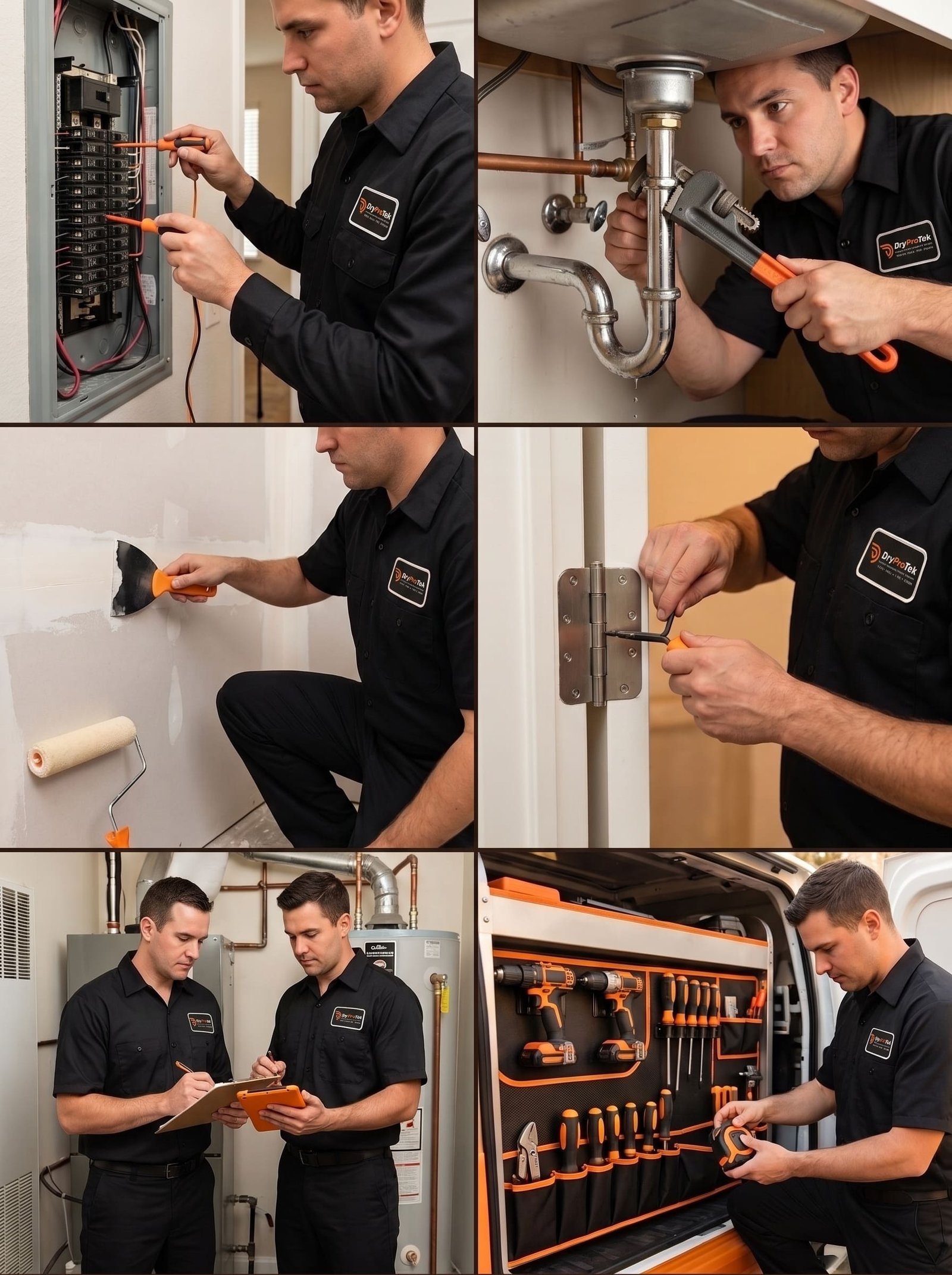 DryProTek technician performing interior property maintenance and repairs