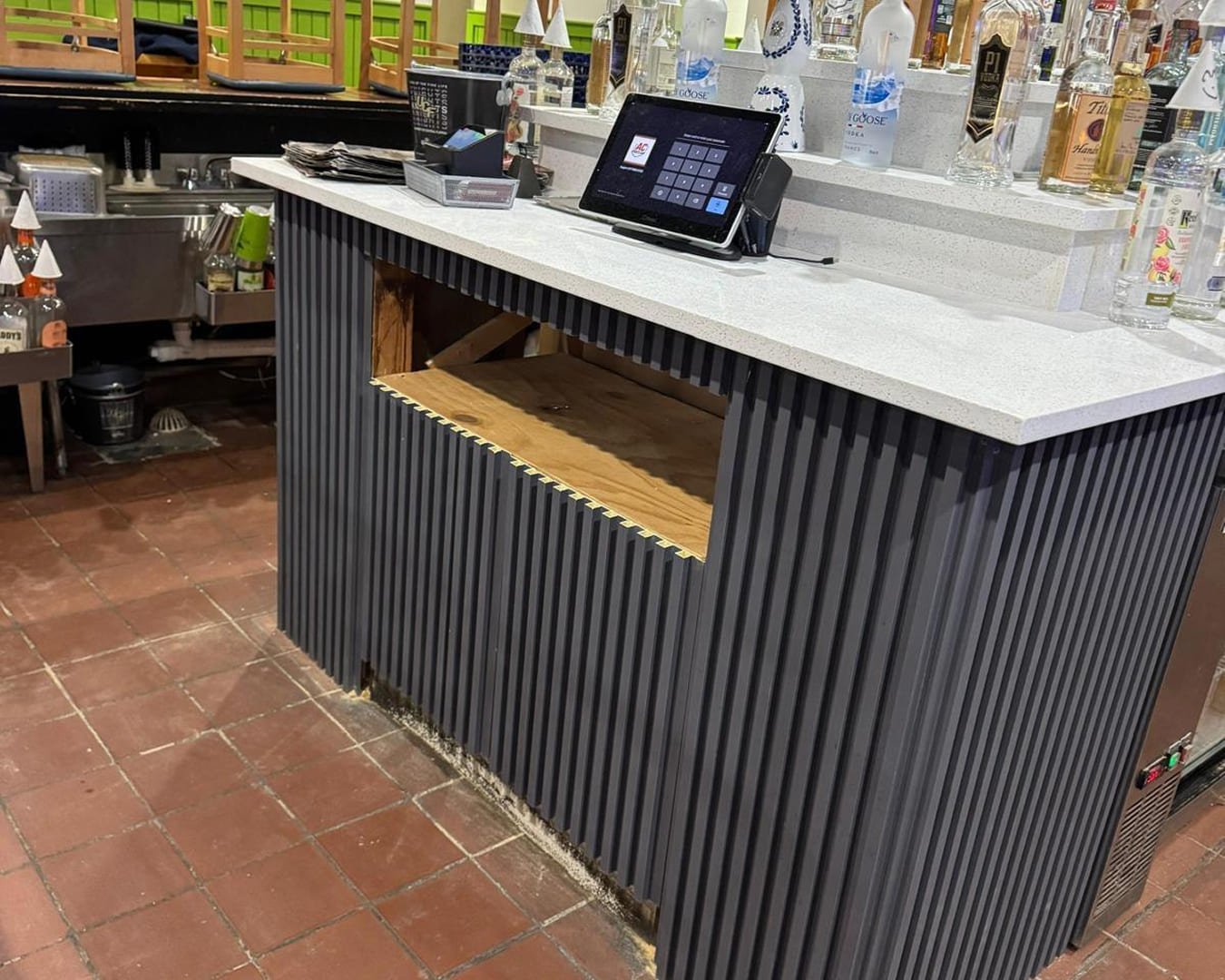 Bar counter after build