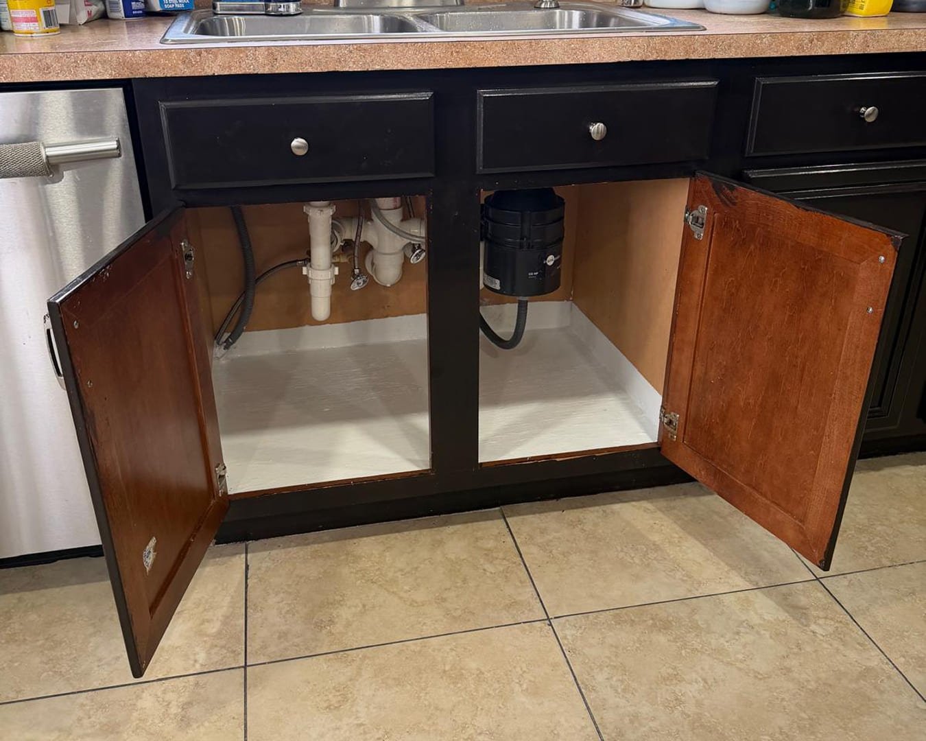 Cabinet after mold remediation