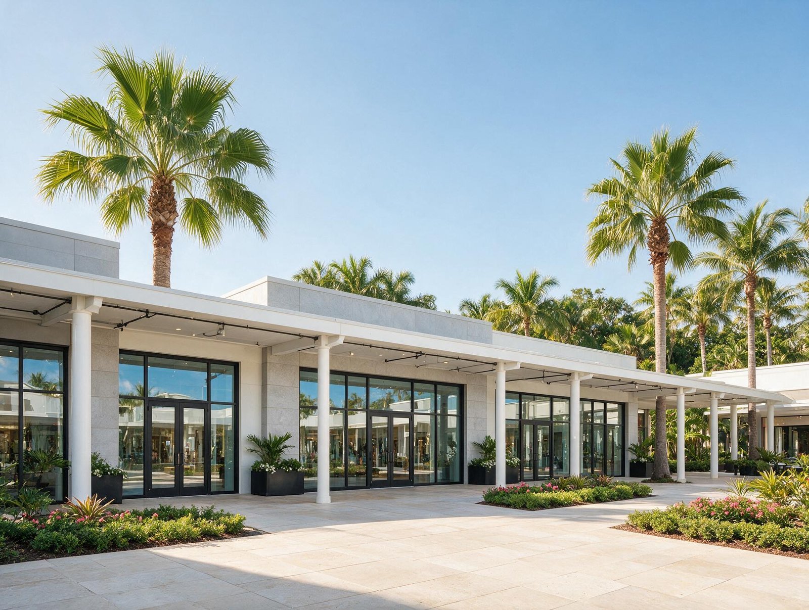 Modern retail shopping plaza in Central Florida served by DryProTek